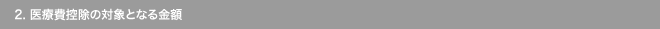 2. 医療費控除の対象となる金額